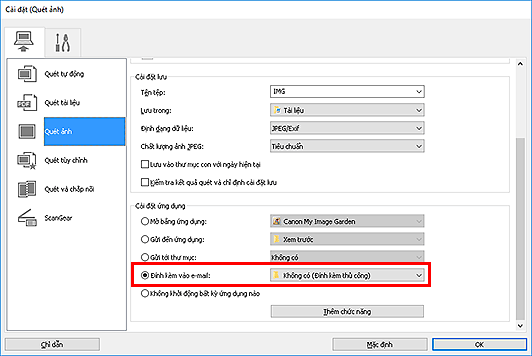 hình: Hộp thoại Cài đặt
